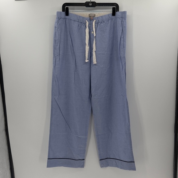 J. Crew Blue Pajama Set with Black Trim - Picture 2 of 9
